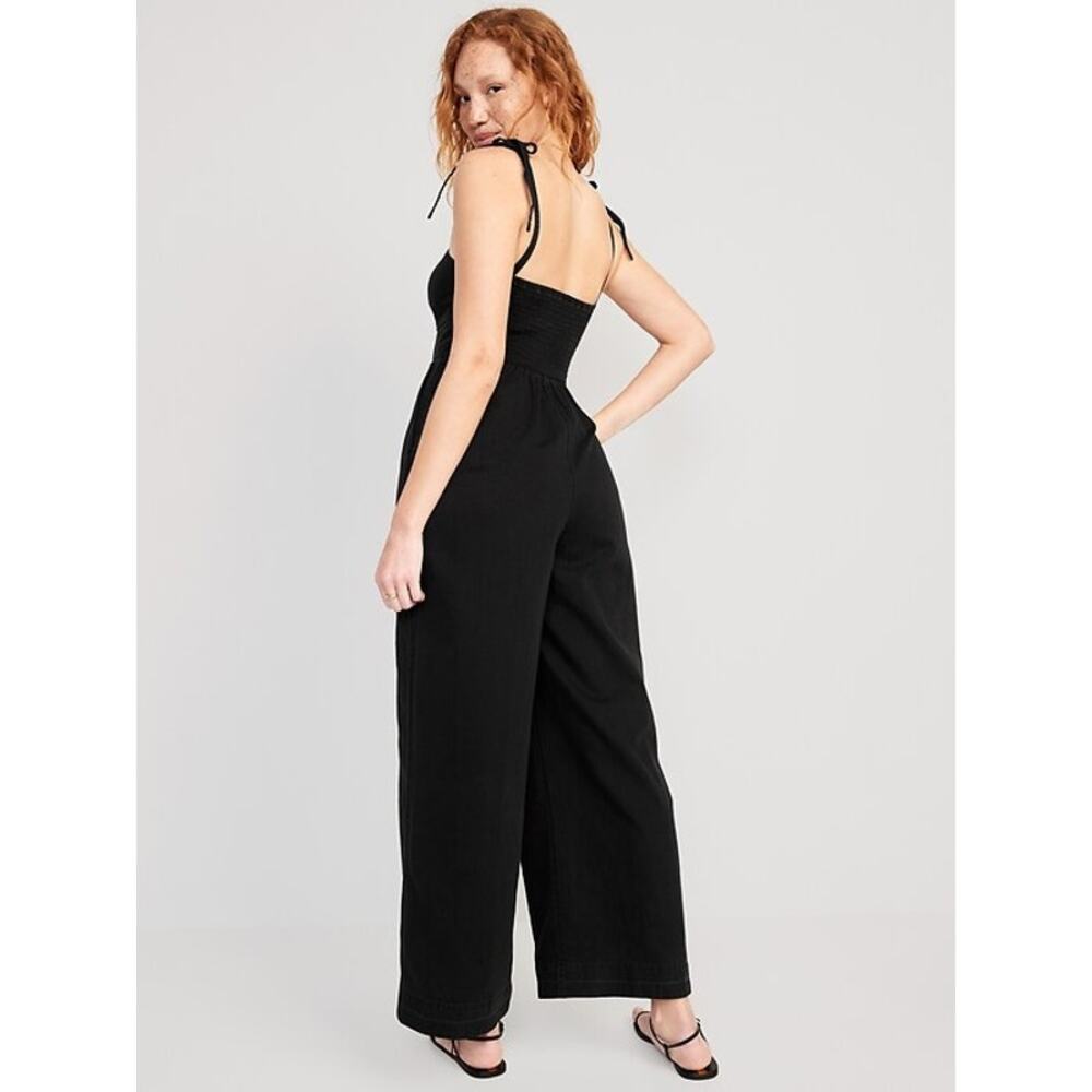 Old Navy Tie-Shoulder Corset Cami Jumpsuit Black S - Picture 9 of 9